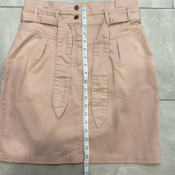 ESQUALO High Rise Pink Skirt with Tie - Picture 3 of 9